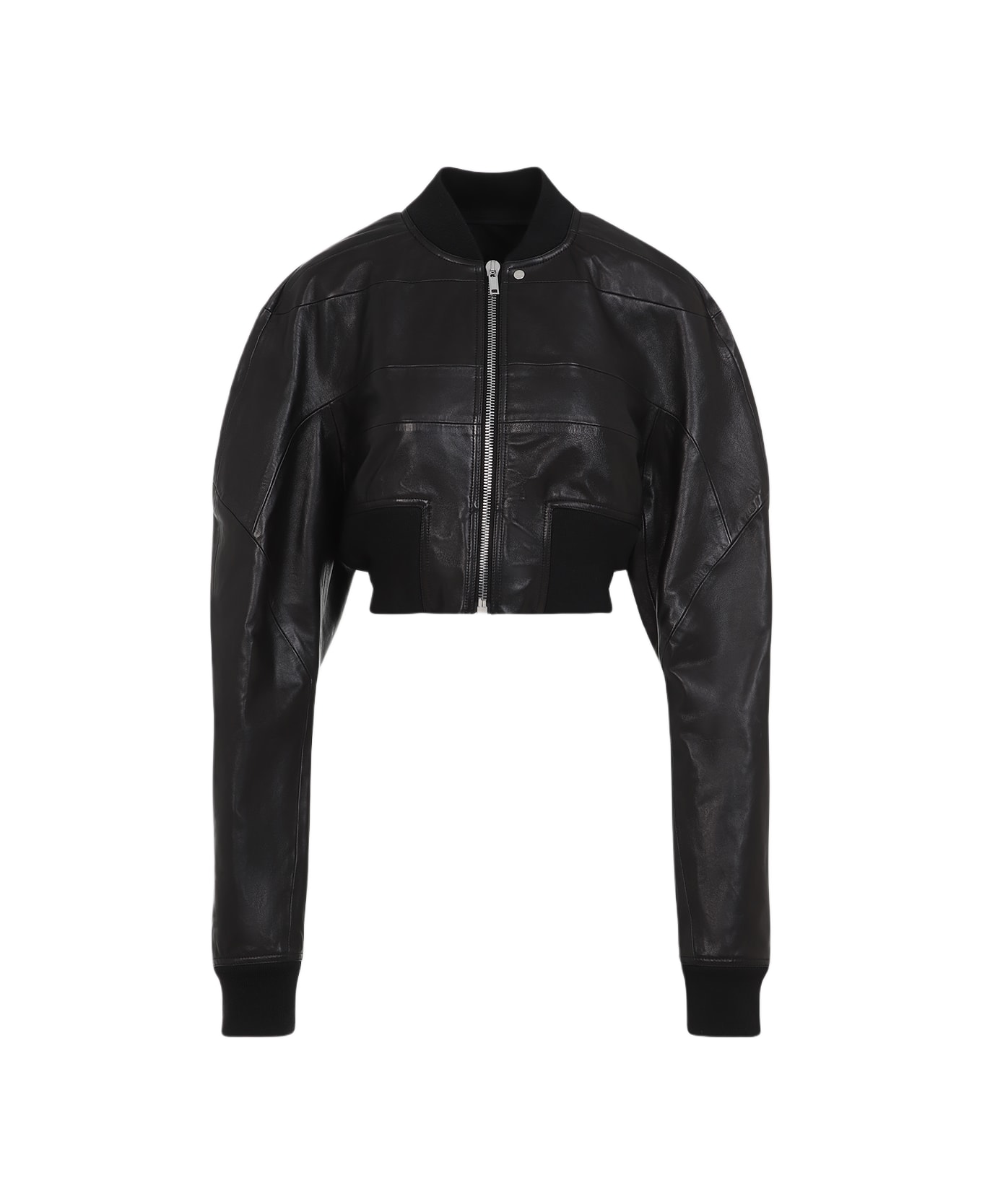Rick Owens Girdered Cropped Bomber Jacket - Black