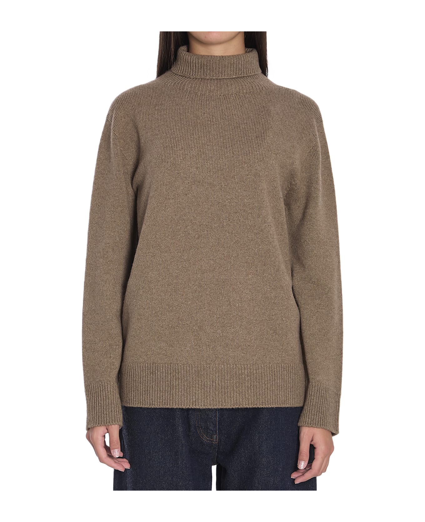 The Row Hepny Turtleneck Sweater - BEIGE