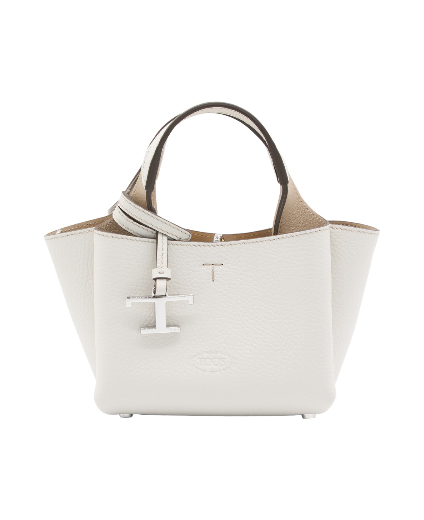 Tod's White Leather Top Handle Bag - White