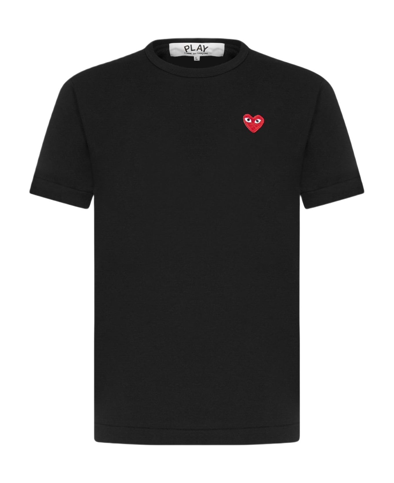 Comme des Garçons Heart Patch Cotton T-shirt - Black