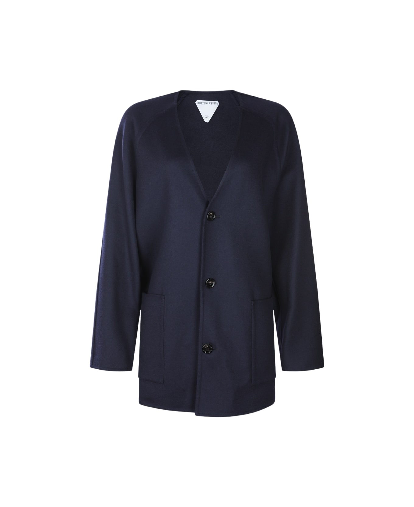 Bottega Veneta Navy Wool Coat - NAVY