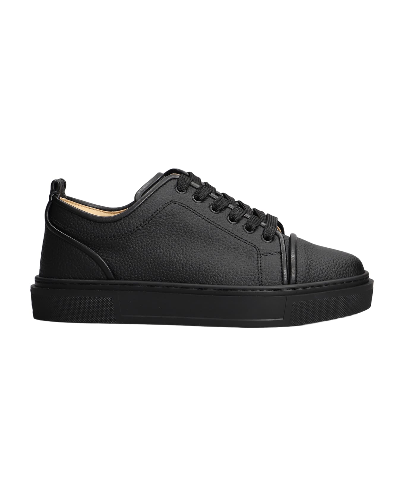 Christian Louboutin Adolon Junior Sneakers In Black Leather - Black スニーカー