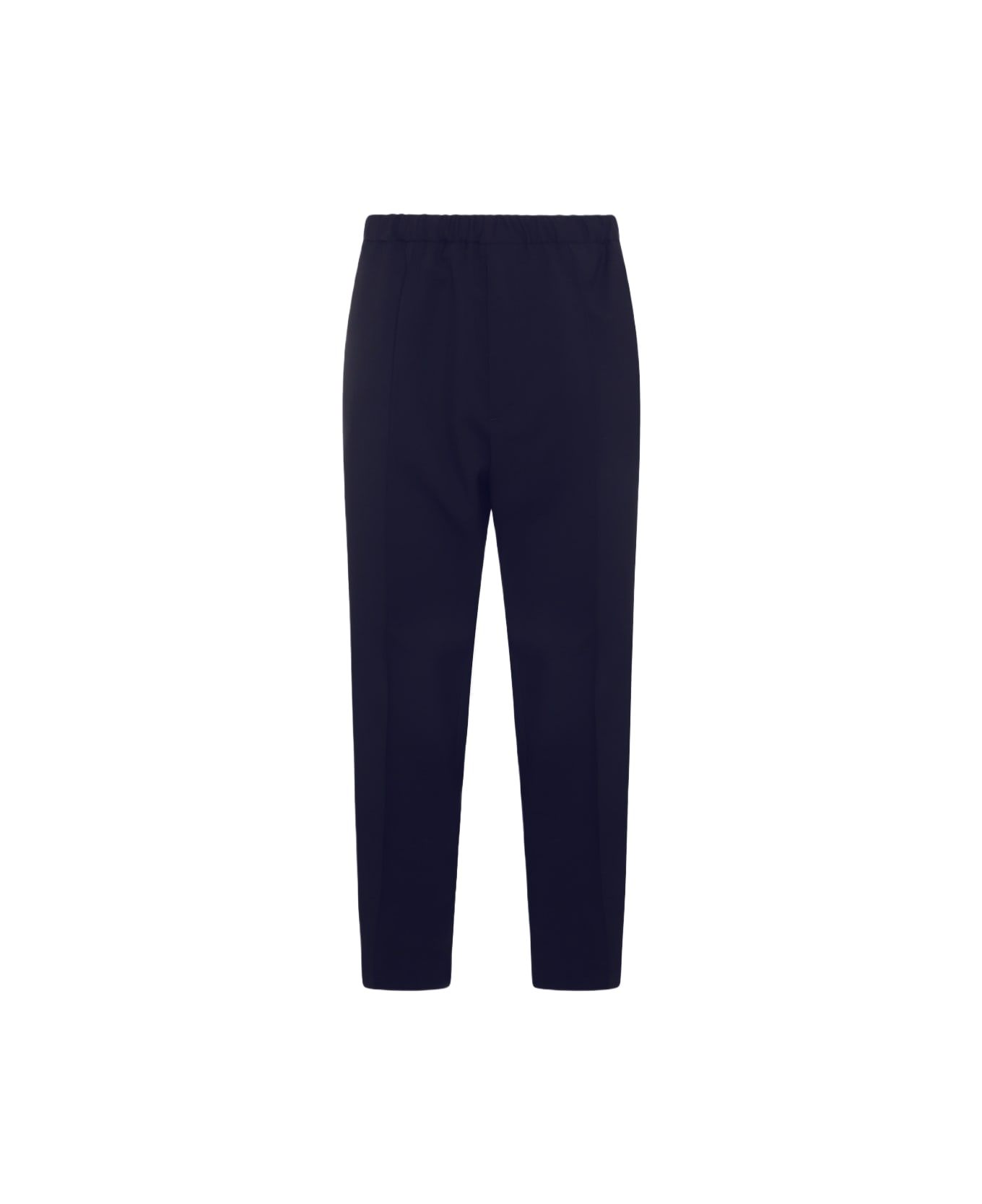 Jil Sander Navy Blue Cotton Pants - Blue