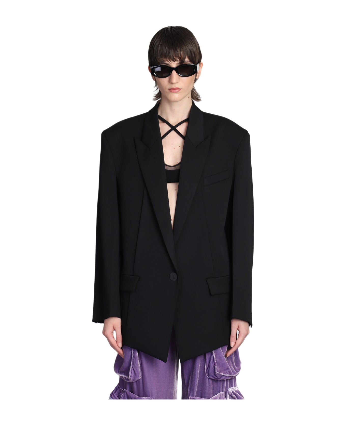 The Attico Glen Blazer In Black Wool | italist