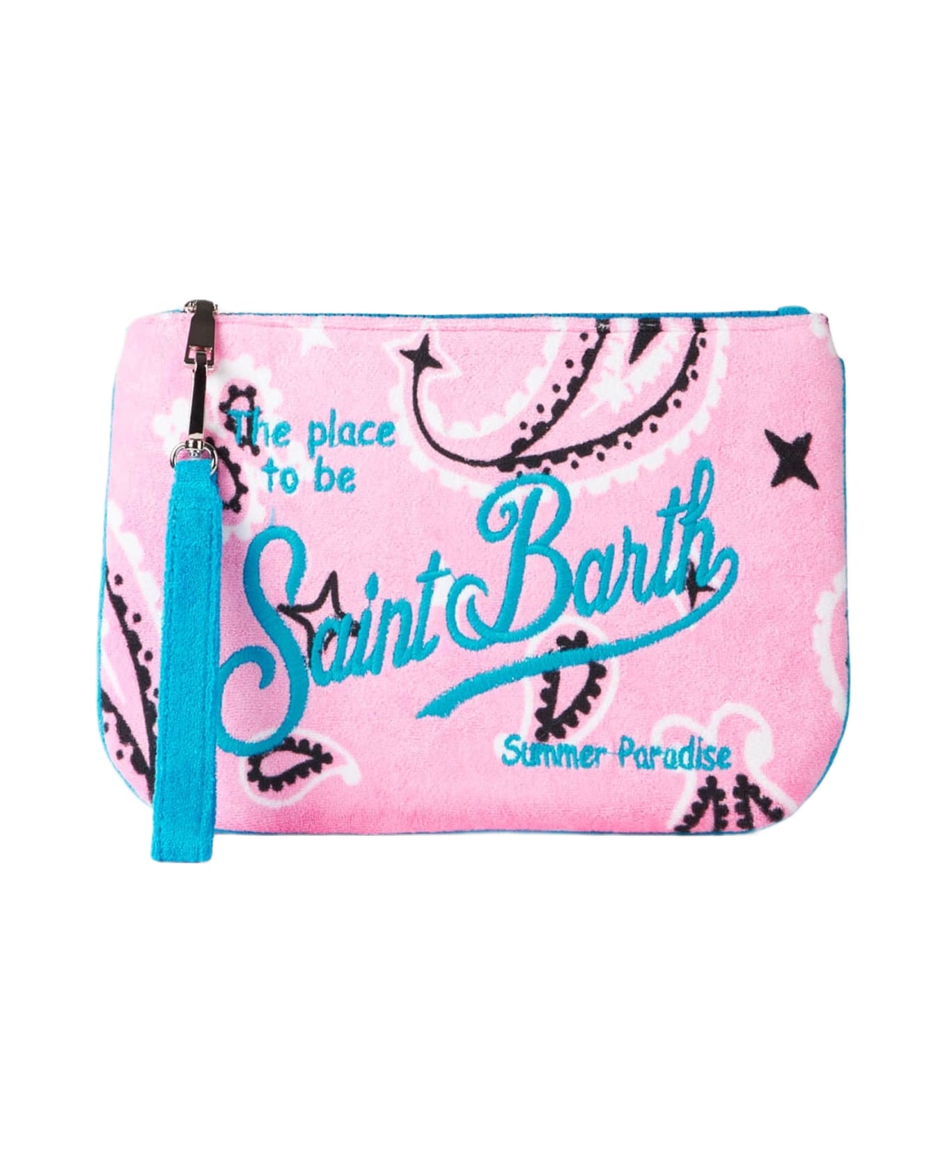MC2 Saint Barth Parisienne Terry Pouch Bag With Paisley Print - PINK