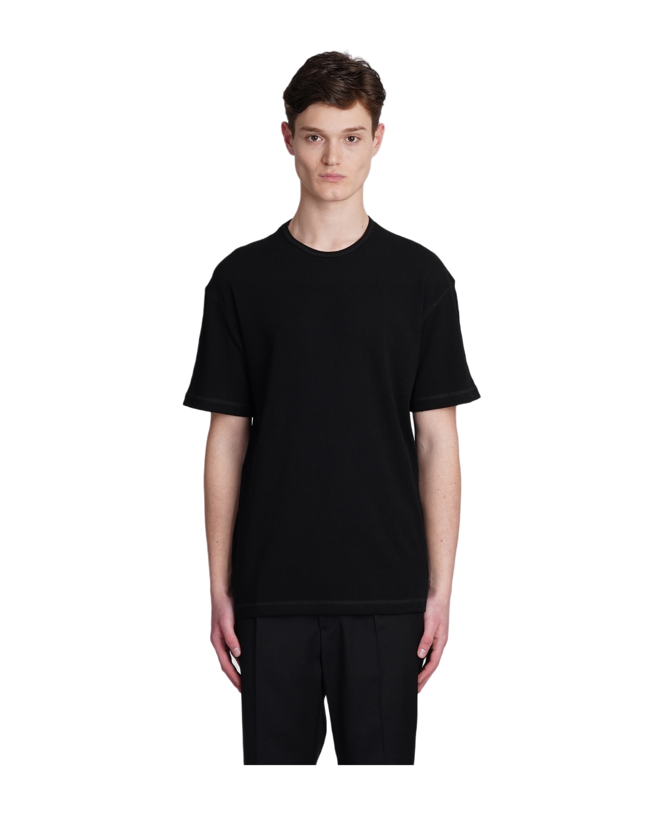 costumein Liam T-shirt In Black Linen - black シャツ