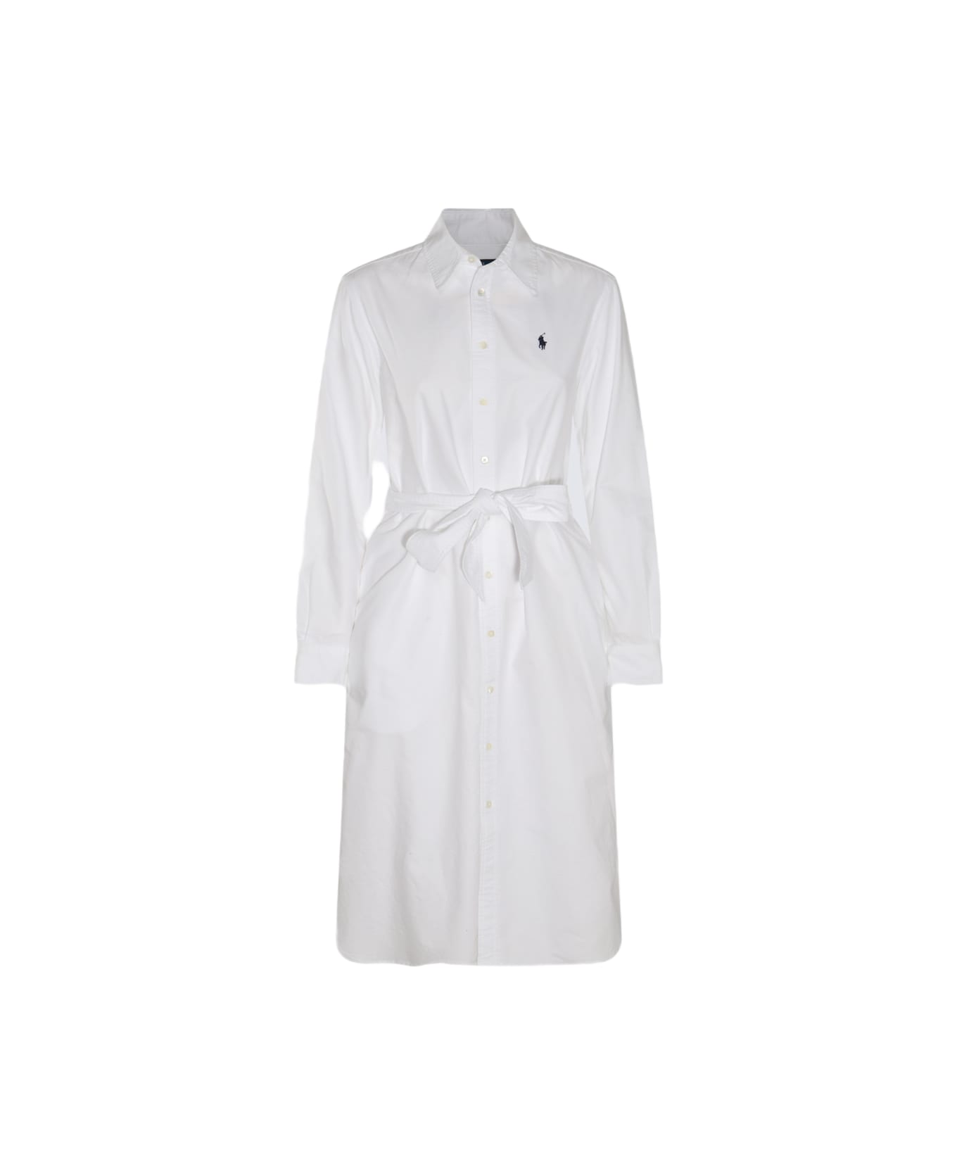 Polo Ralph Lauren White And Blue Cotton Shirtdress - White ワンピース＆ドレス