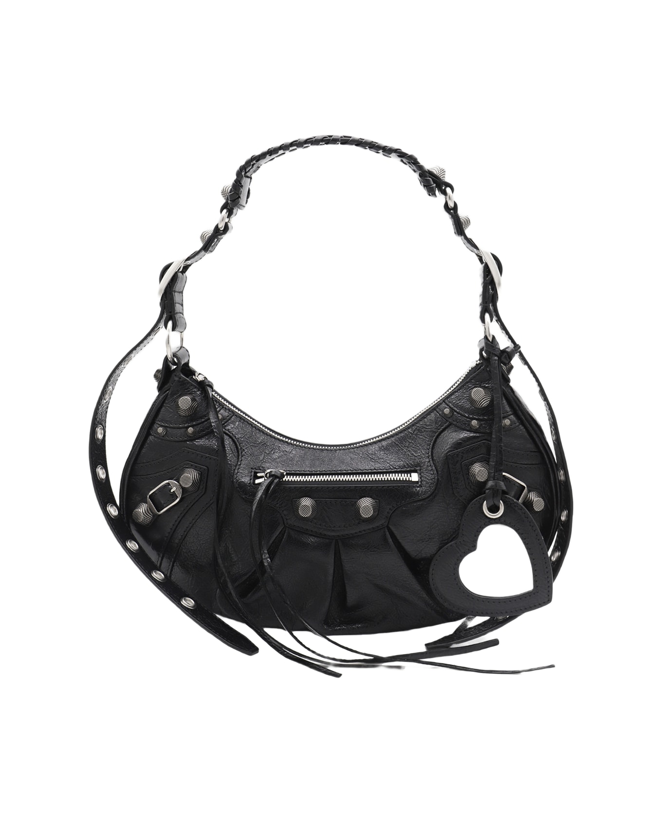 Balenciaga Black Leather Le Cagole S Shoulder Bag - BLACK