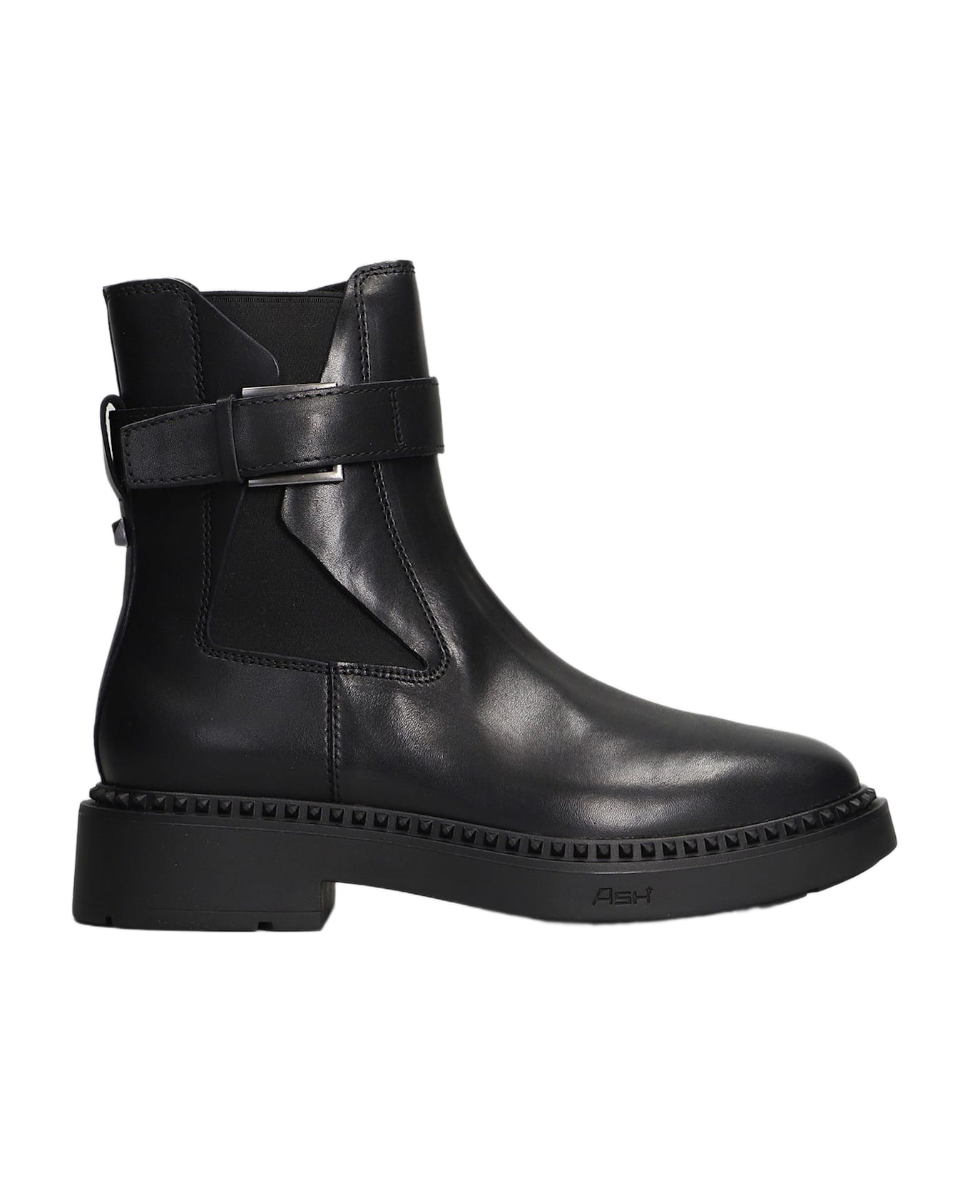Ash Margot High Heels Ankle Boots In Black Leather - black