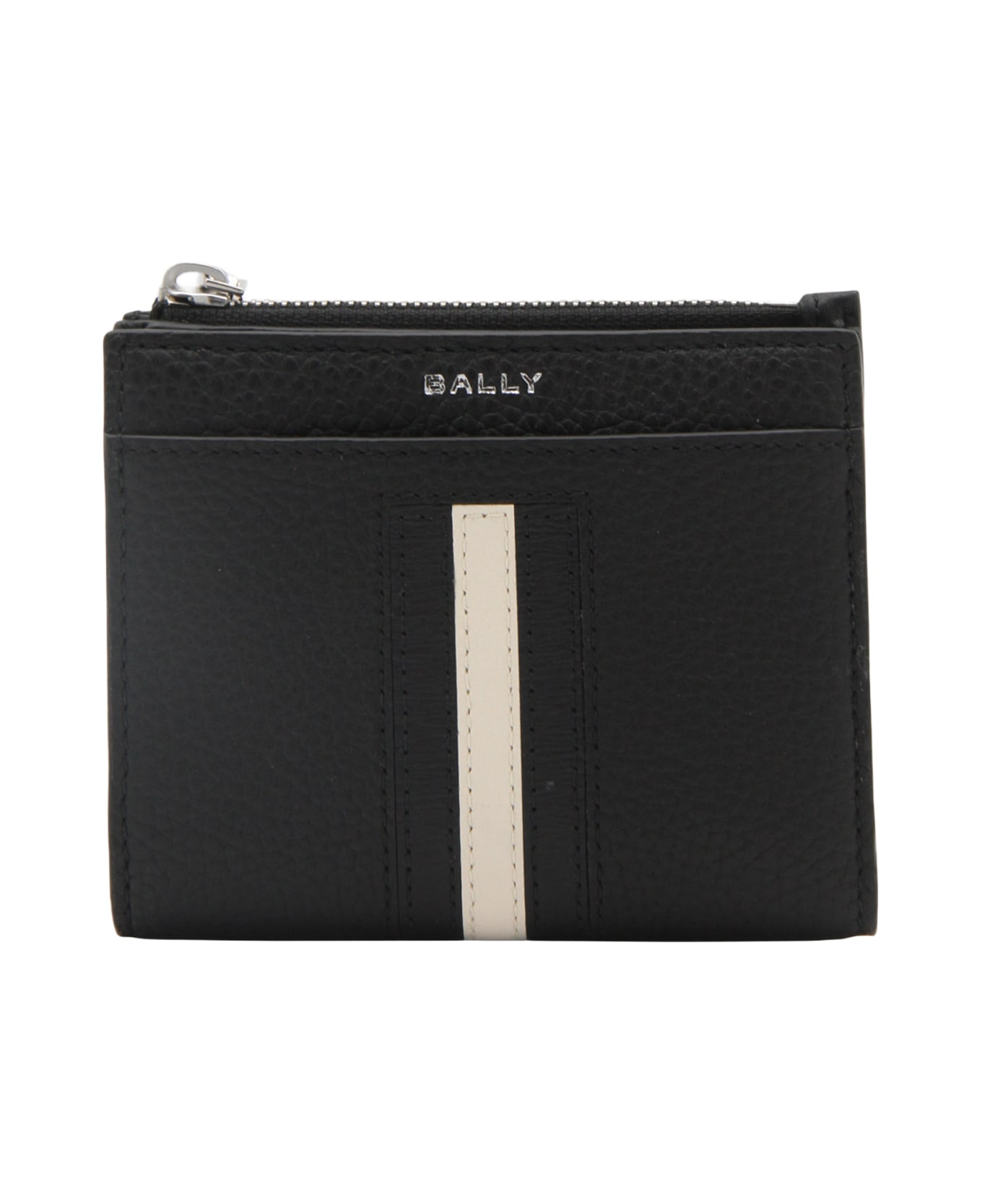 Bally Black Leather Wallet - BLACK+PALLADIO