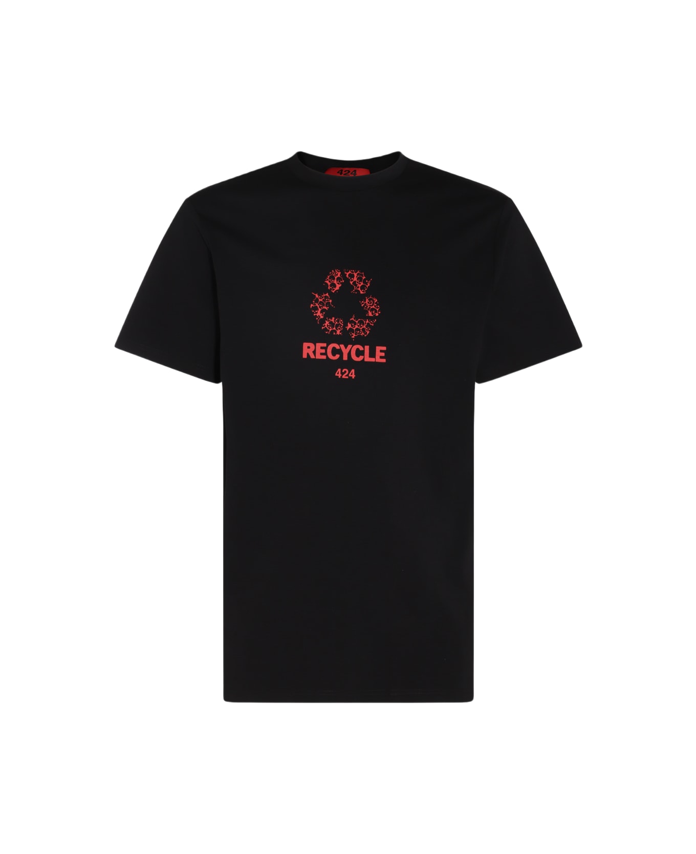 FourTwoFour on Fairfax Black And Red Cotton Blend T-shirt - Black シャツ
