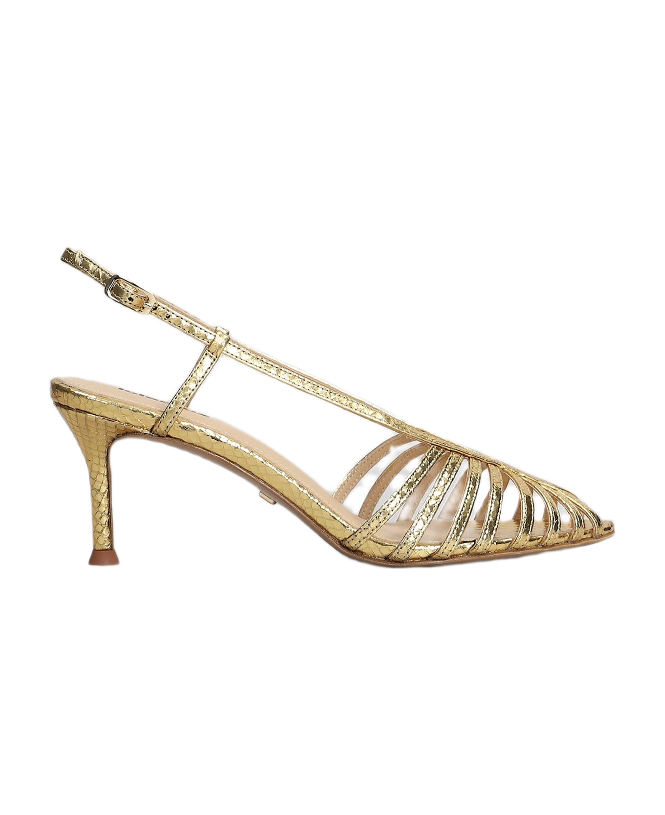 Lola Cruz Diana 65 Sandals In Gold Leather - gold