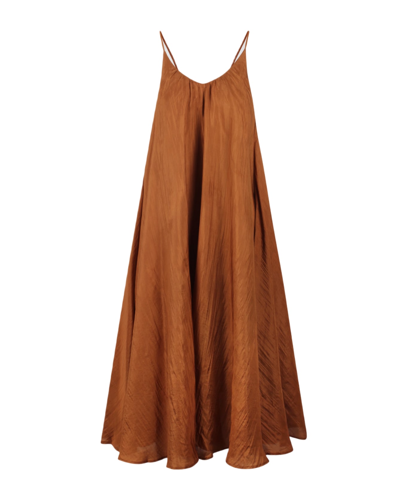The Rose Ibiza Silk Long Dress - Brown