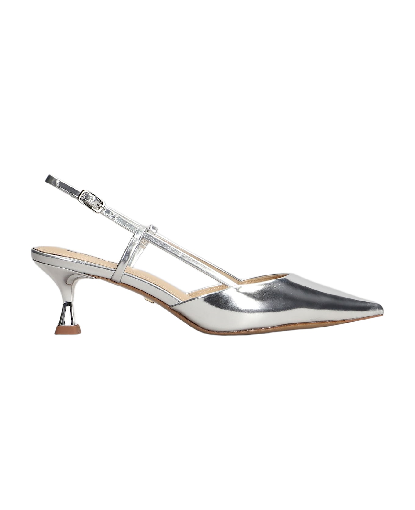 Lola Cruz Carmen Pump 55 Pumps In Silver Leather - silver