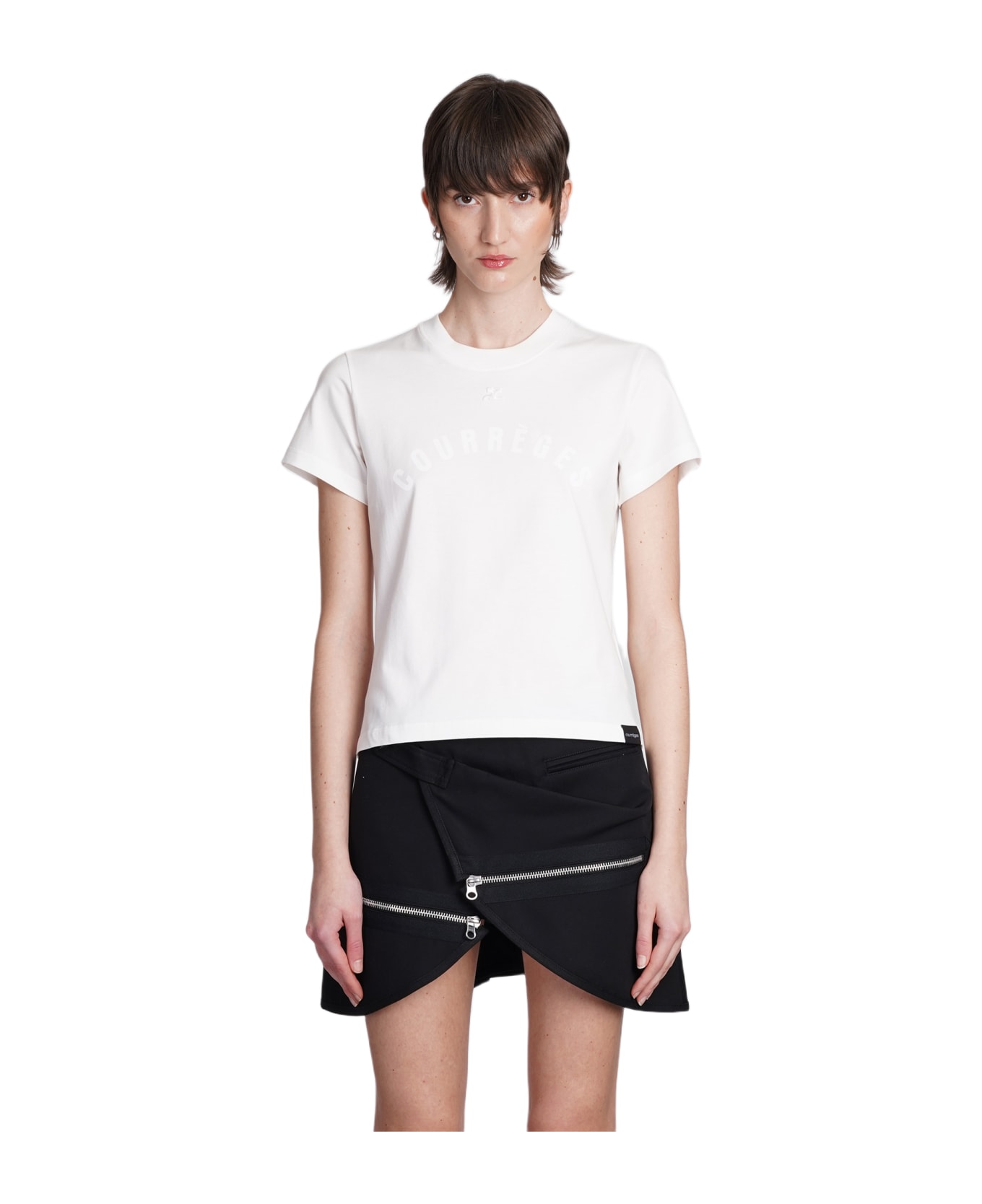 Courrèges T-shirt In White Cotton - white Tシャツ
