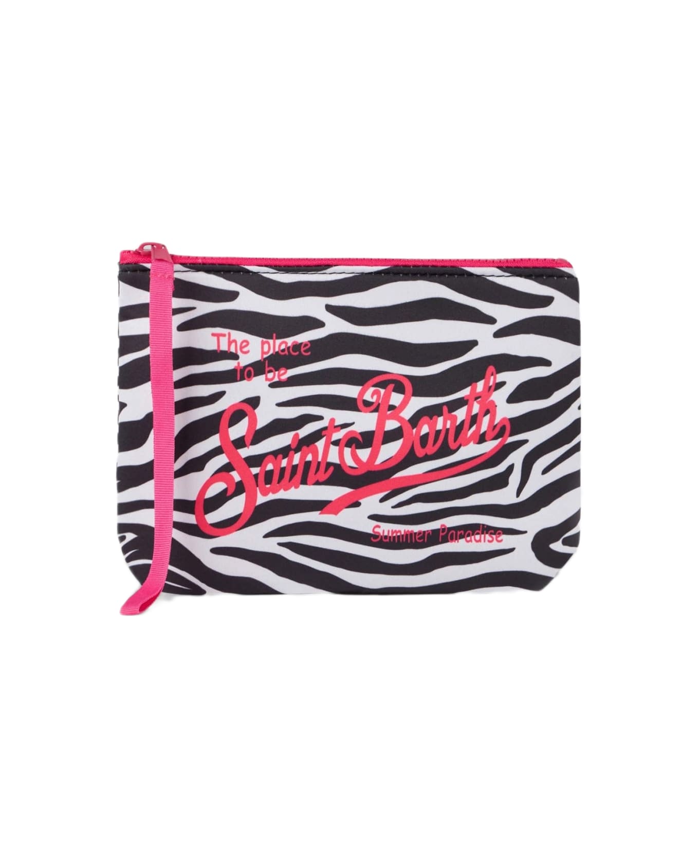 MC2 Saint Barth Aline Scuba Pochette With Zebra Print - WHITE