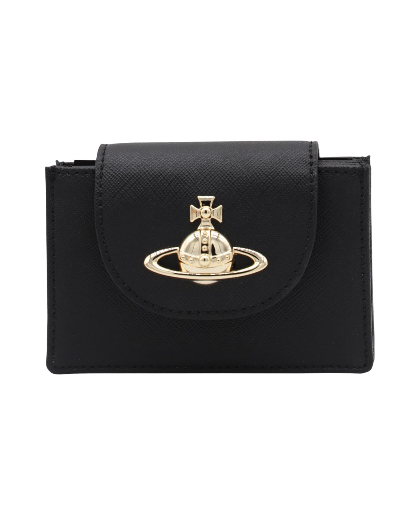Vivienne Westwood Black Card Holder - BLACK 3D ORB