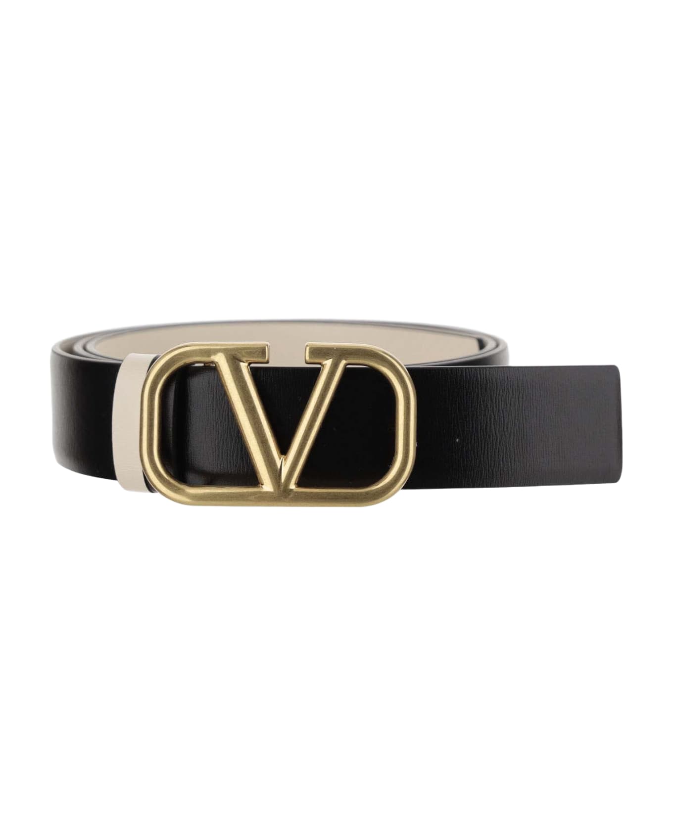 Valentino Garavani Vlogo Signature Reversible Belt - NERO-LIGHT IVORY