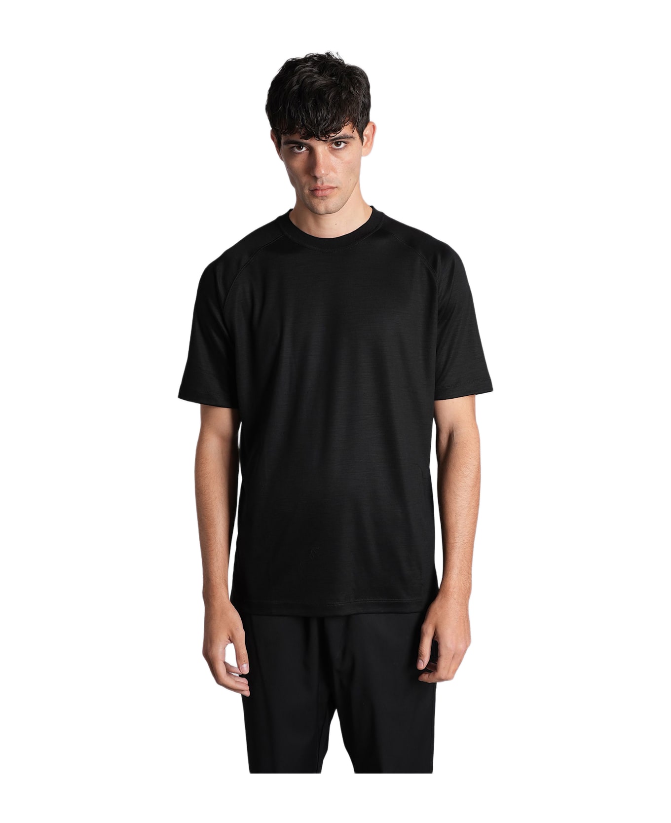 Zegna T-shirt In Black Wool - black