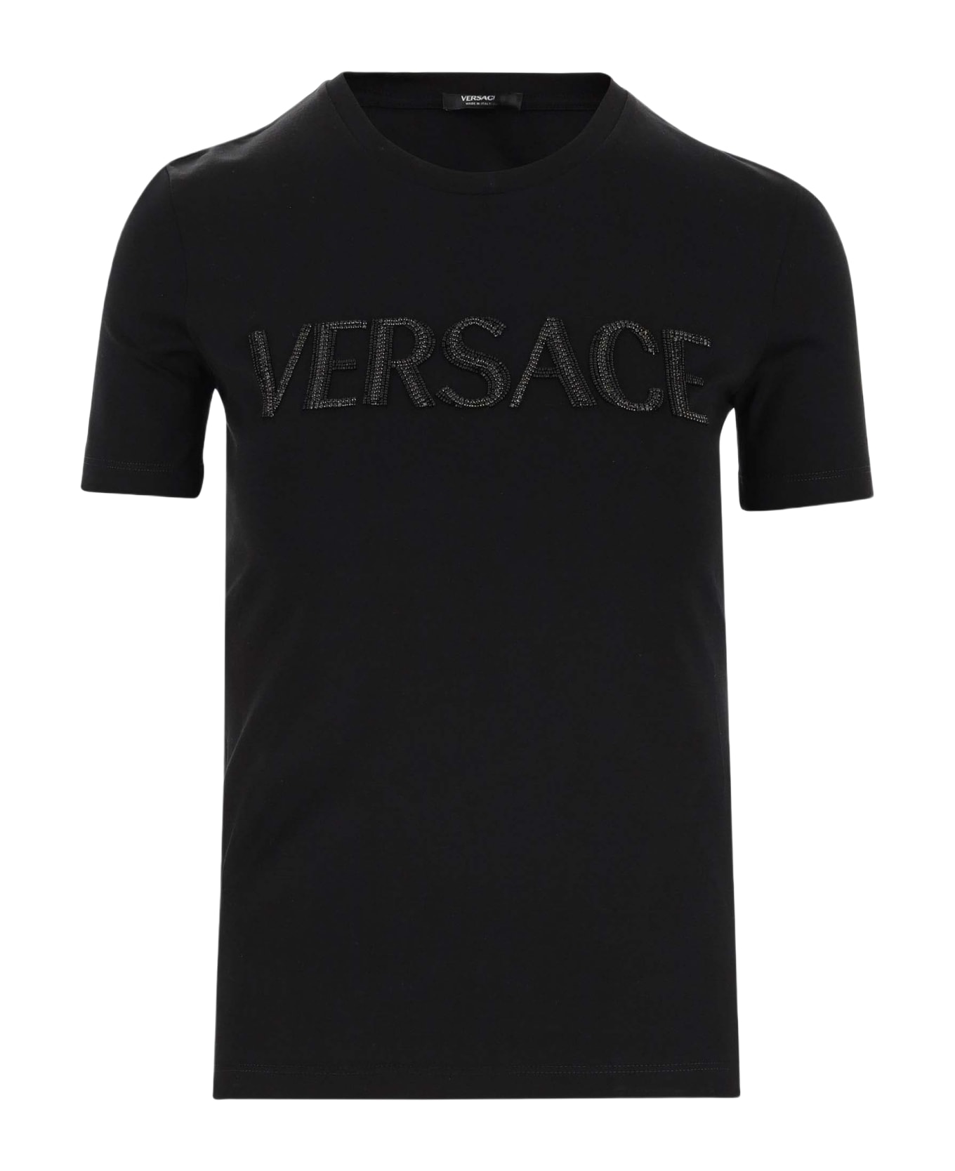 Versace Cotton T-shirt With Logo - Black Tシャツ