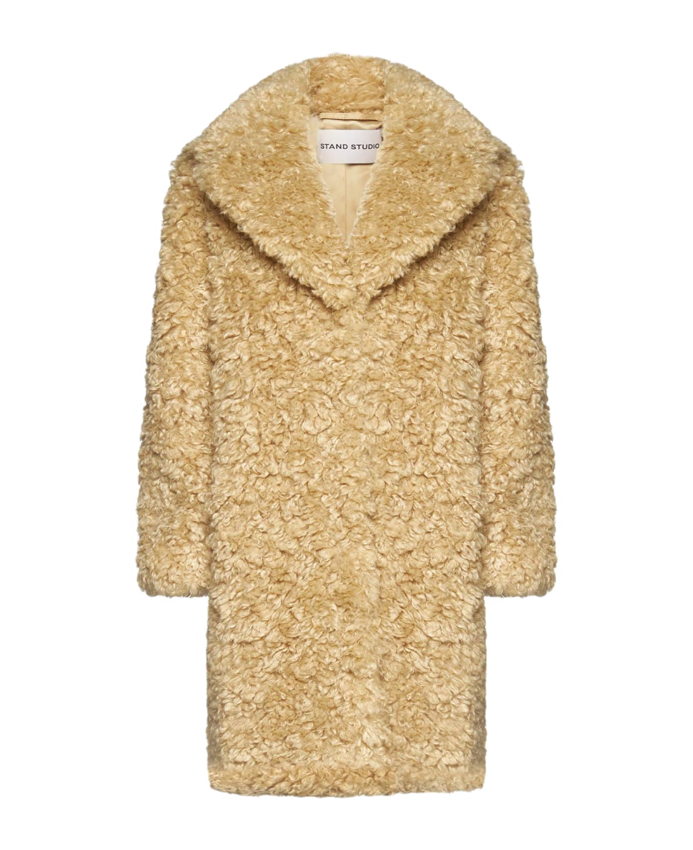 STAND STUDIO Camille Faux Shearling Coat - Giallo