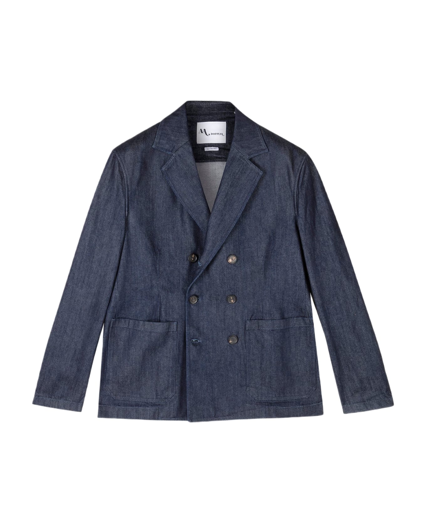 doppiaa Aansonia Denim Double Breasted Blazer