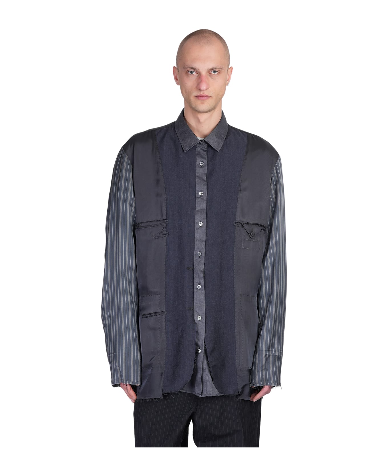 Maison Margiela Casual Jacket In Multicolor Wool - CHARCOAL
