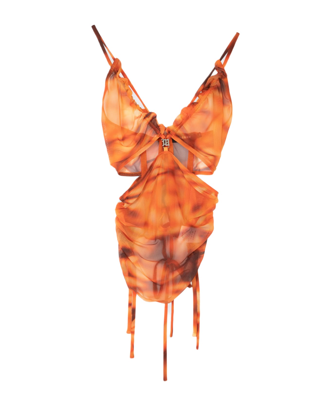 MISBHV Flower Boho Top Orange printed mesh top - Flower boh top - Arancio