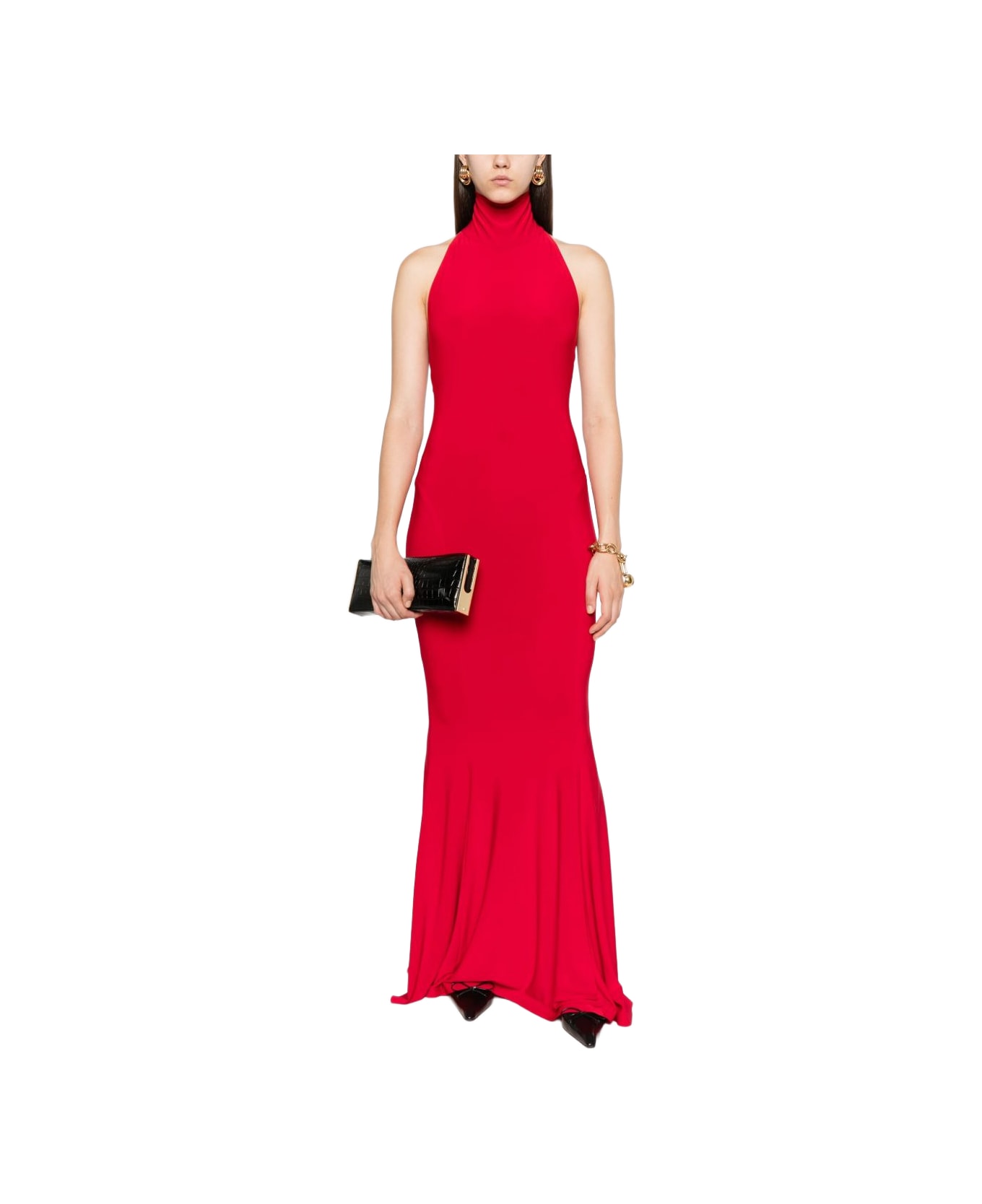 Norma Kamali A-line Dress With Halterneck - Red
