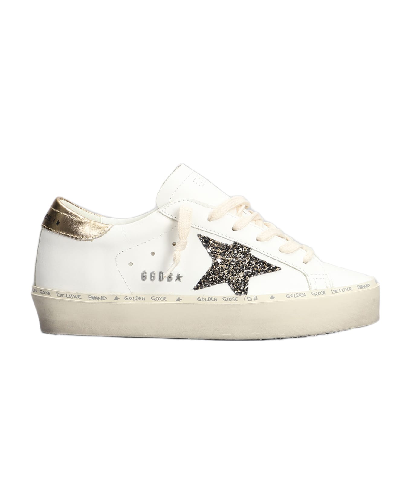 Golden Goose Hi Star Sneakers In White Leather - white