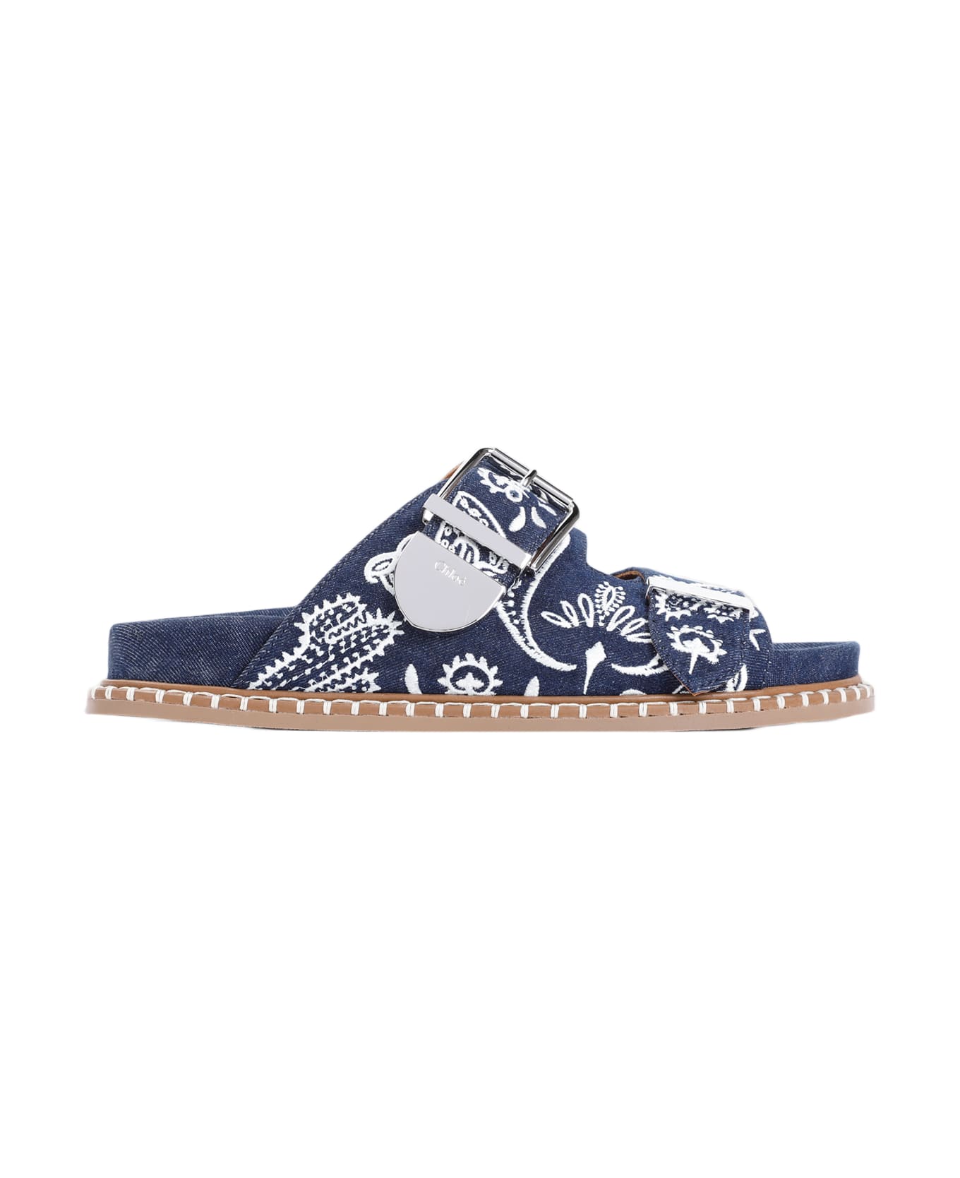 Chloé Rebecca Flat Sandals - DENIM