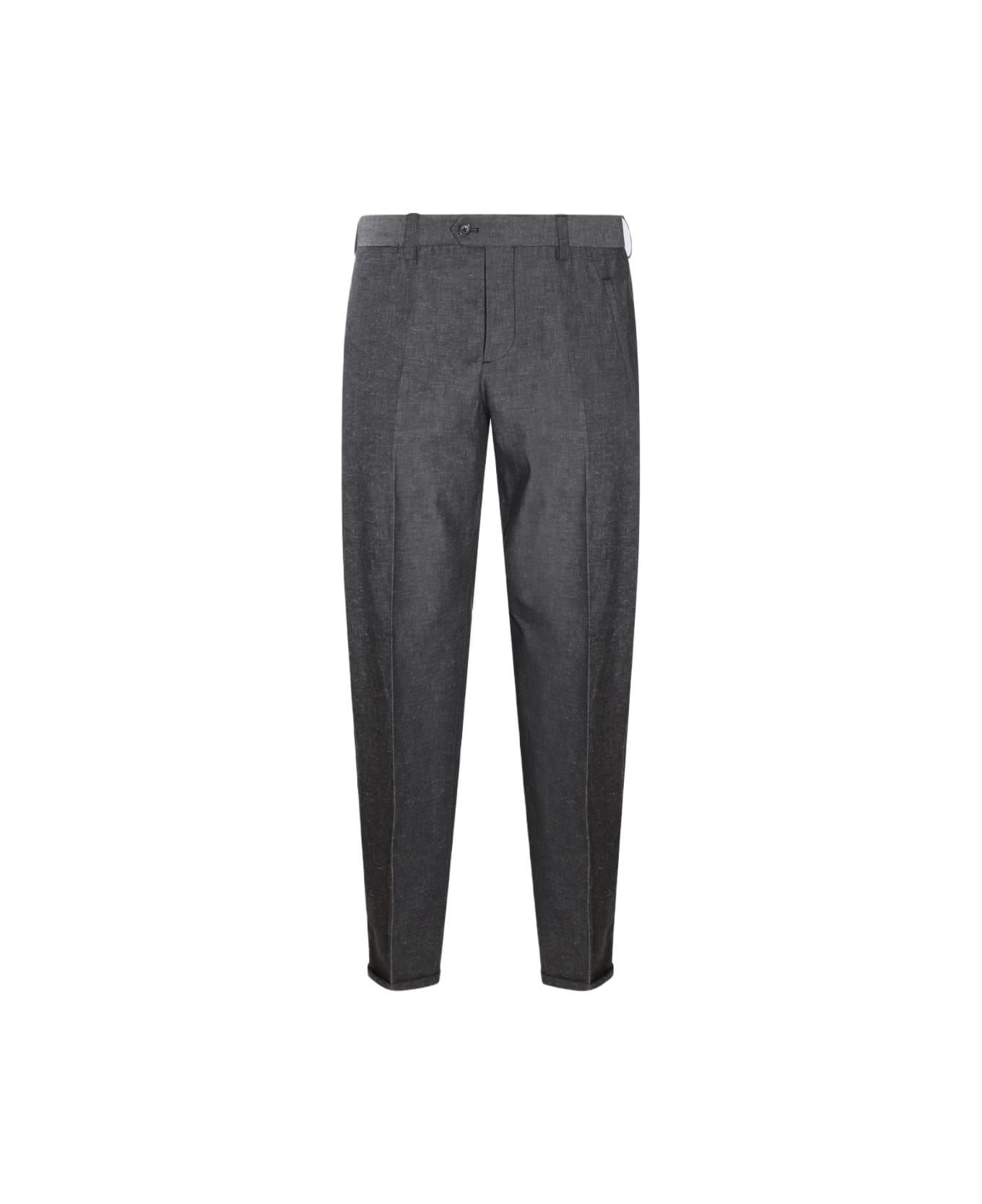 PT Torino Grey Cotton Pants - Black ボトムス