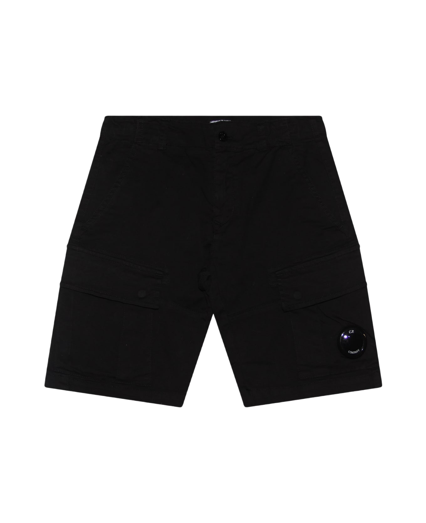 C.P. Company Black Cotton Shorts - NERO/BLACK