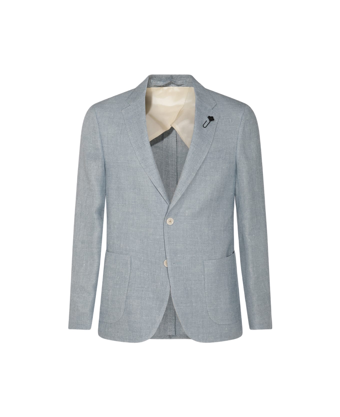 Lardini Light Blue Linen-wool Blend Blazer - Light Blue