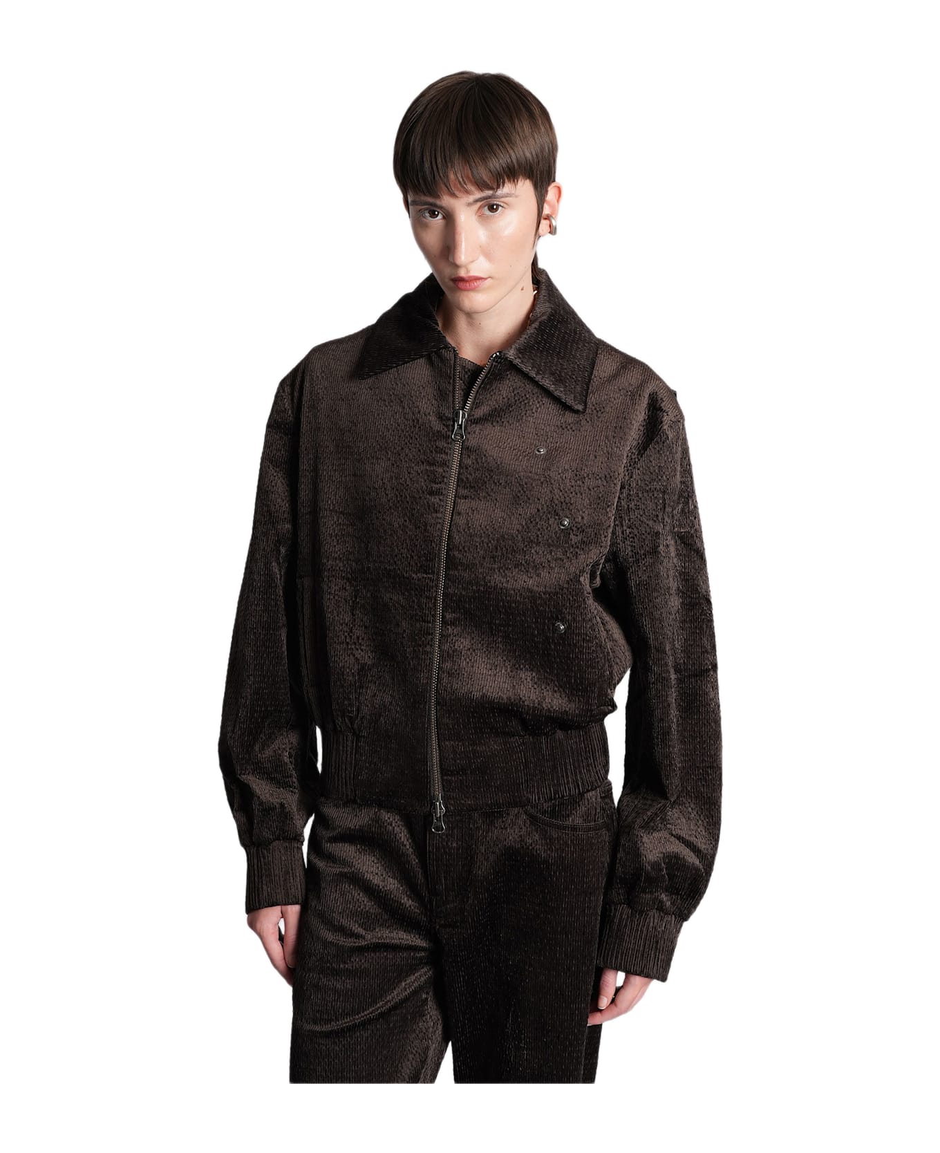 Christopher Esber Bomber Jacket In Brown Cotton - brown
