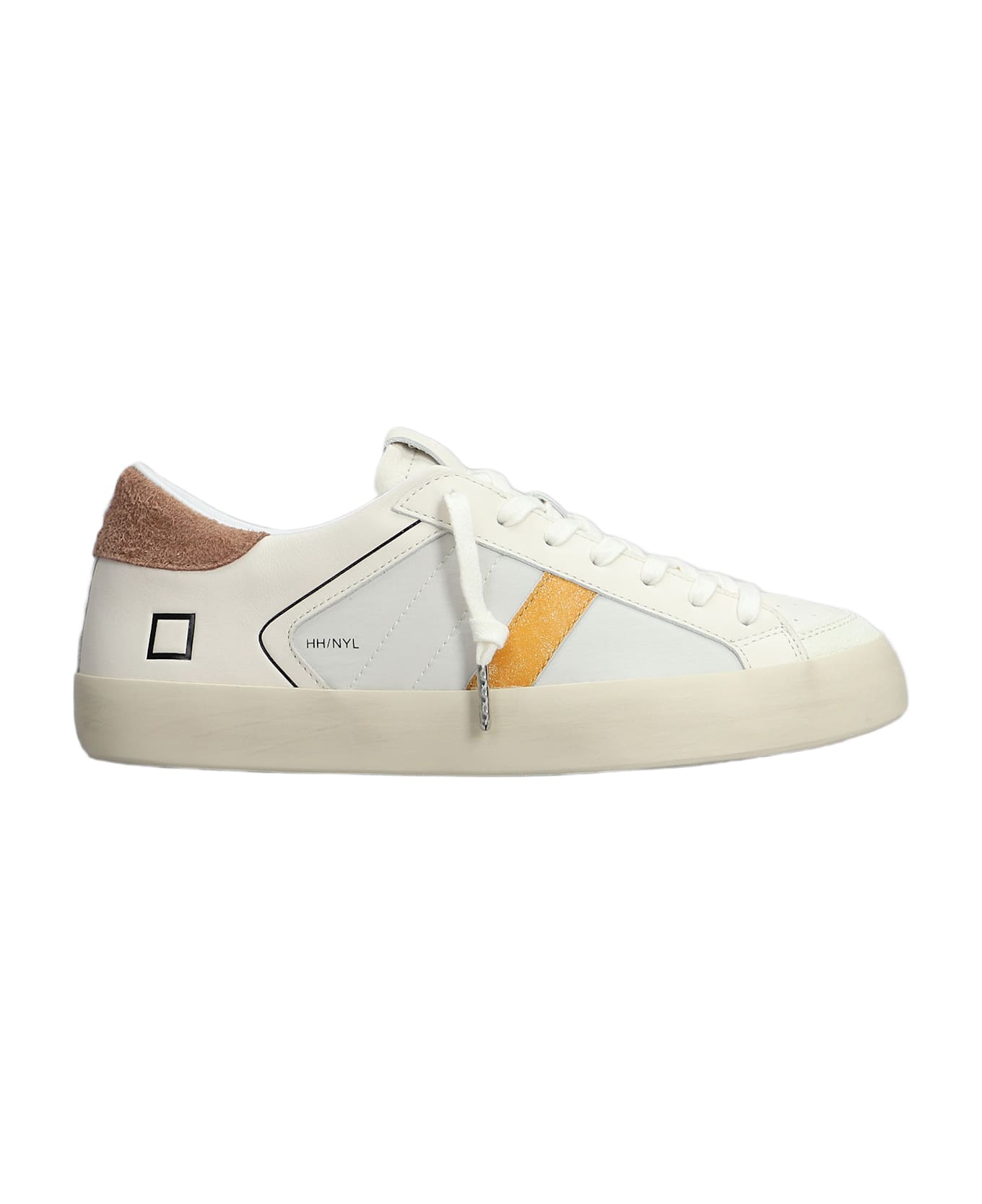 D.A.T.E. Hill Low Sneakers In White Leather - White Brown