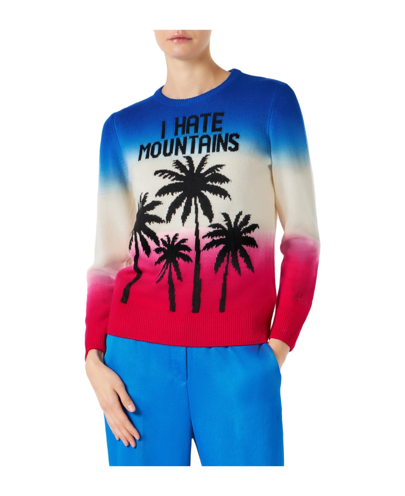 MC2 Saint Barth Woman Sweater With Purple And Fucsia Gradient - BLUE