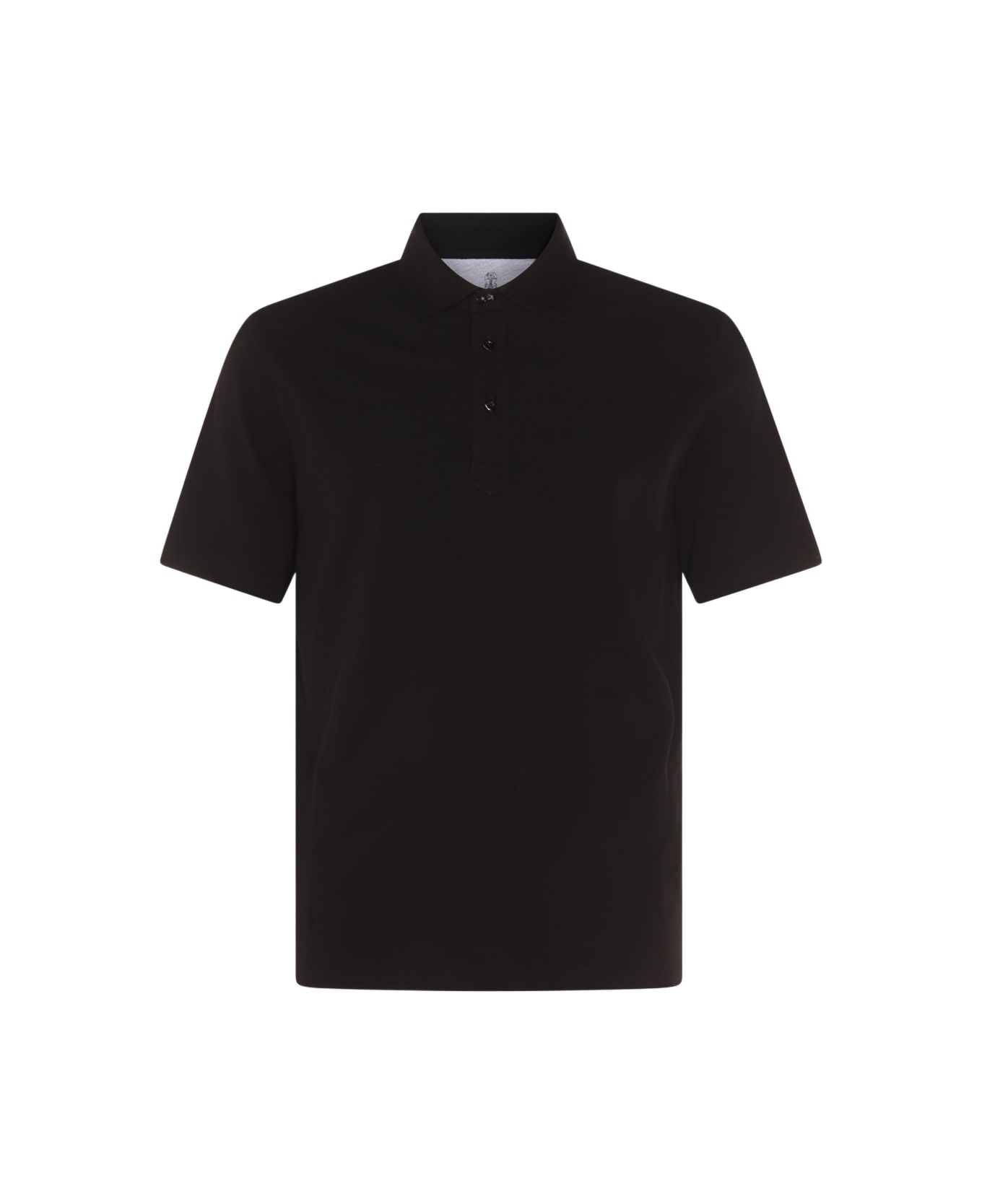 Brunello Cucinelli Black Cotton Polo Shirt