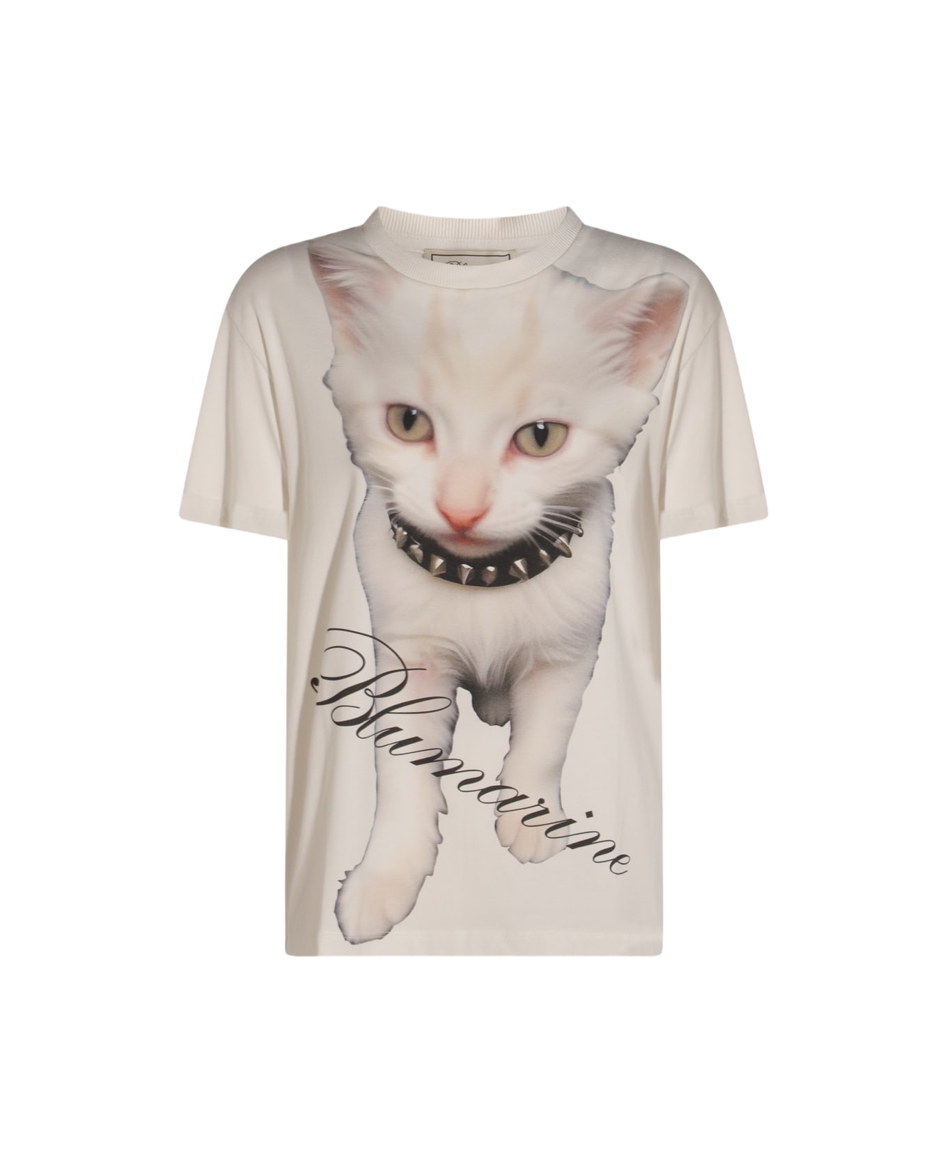 Blumarine White Cotton T-shirt - NATURAL WHITE