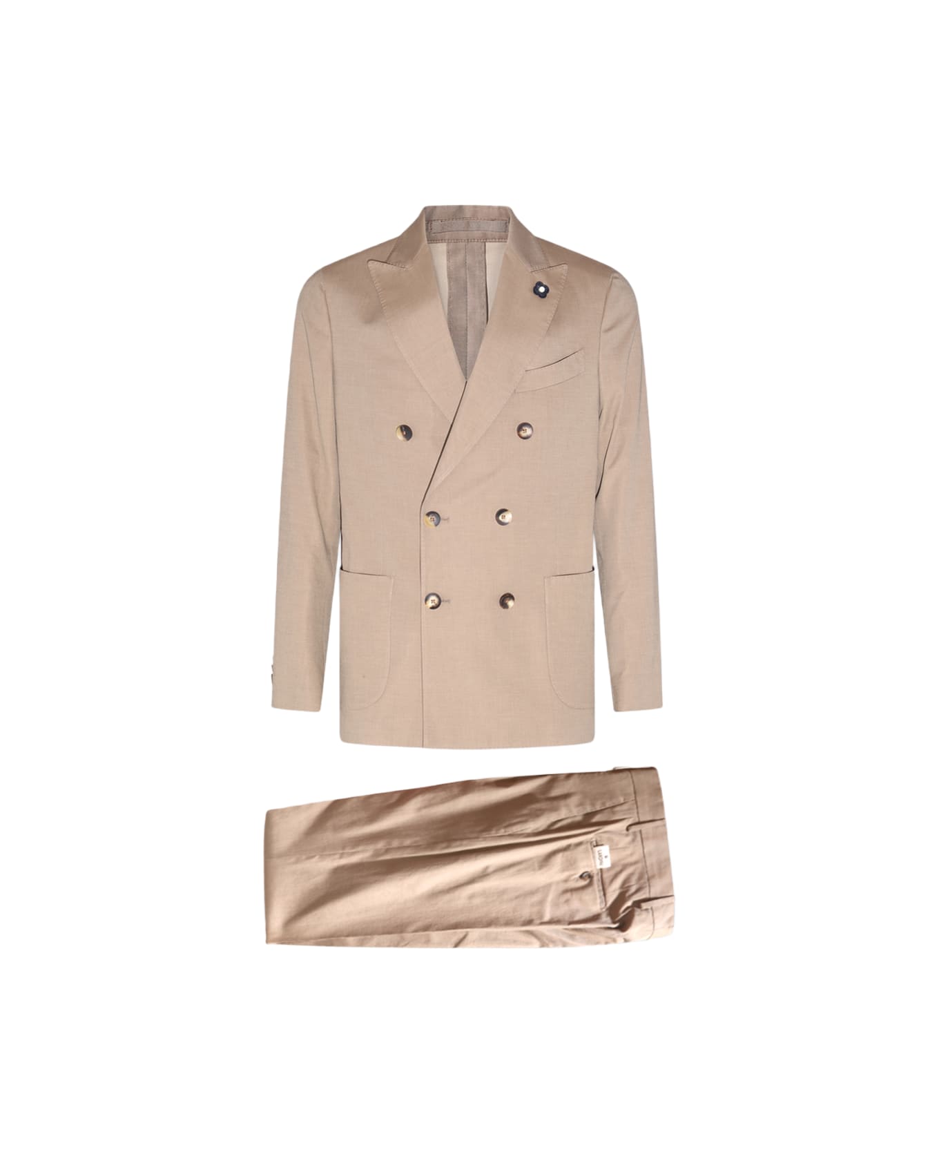 Lardini Beige Cotton Special Line Two Pieces Suit - Beige スーツ