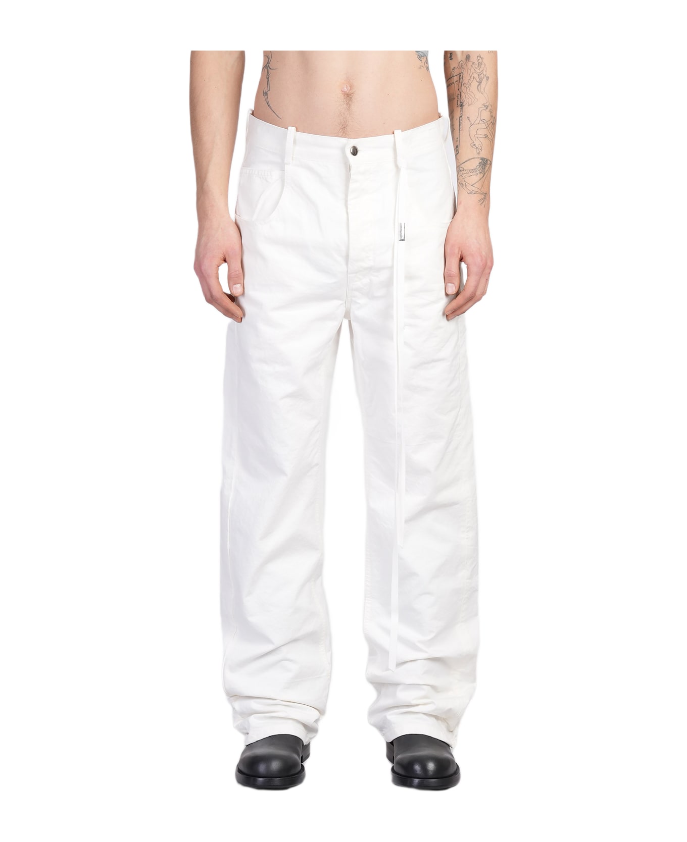 Ann Demeulemeester Ronald Pants In White Cotton - white