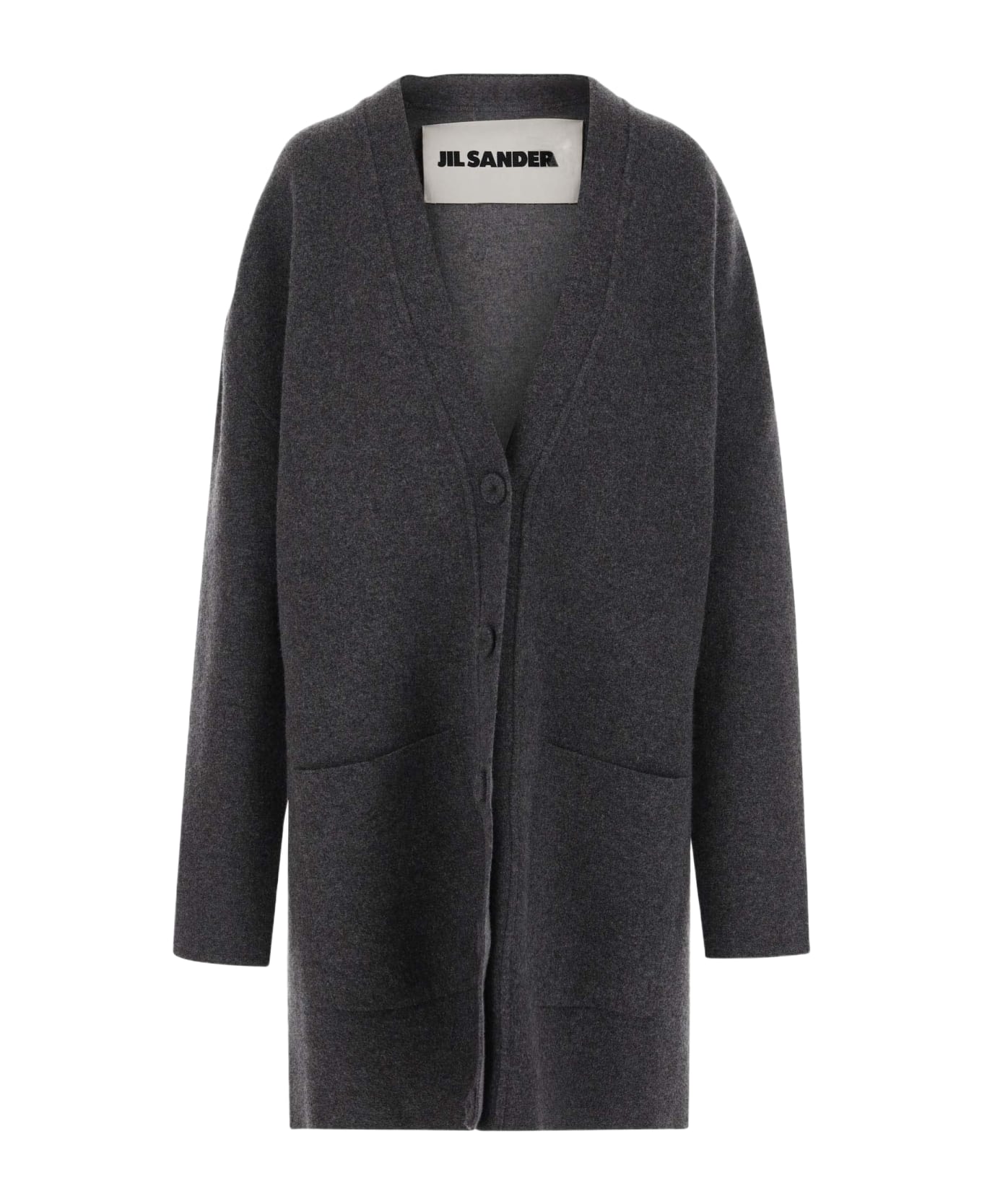 Jil Sander Wool Blend Maxi Cardigan - Grey