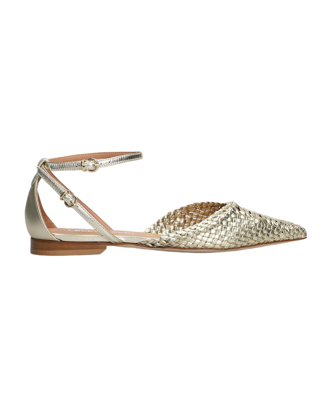 Lella Baldi Ballet Flats In Platinum Leather - platinum