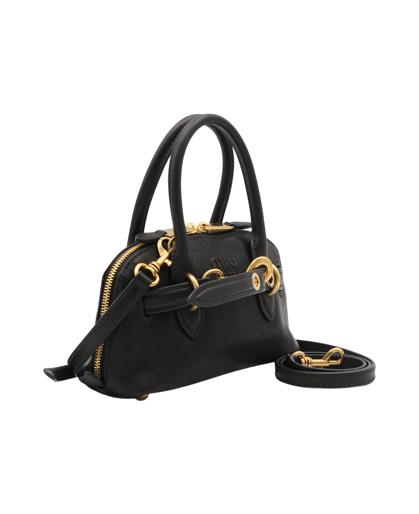 Miu Miu Black Leather Crossbody Bag - Black