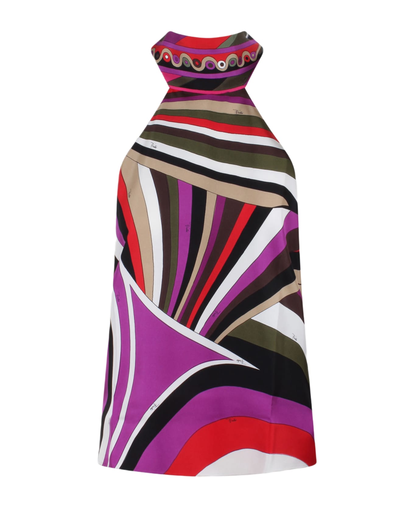 Pucci Marmo-print Silk-twill Top - Multicolour