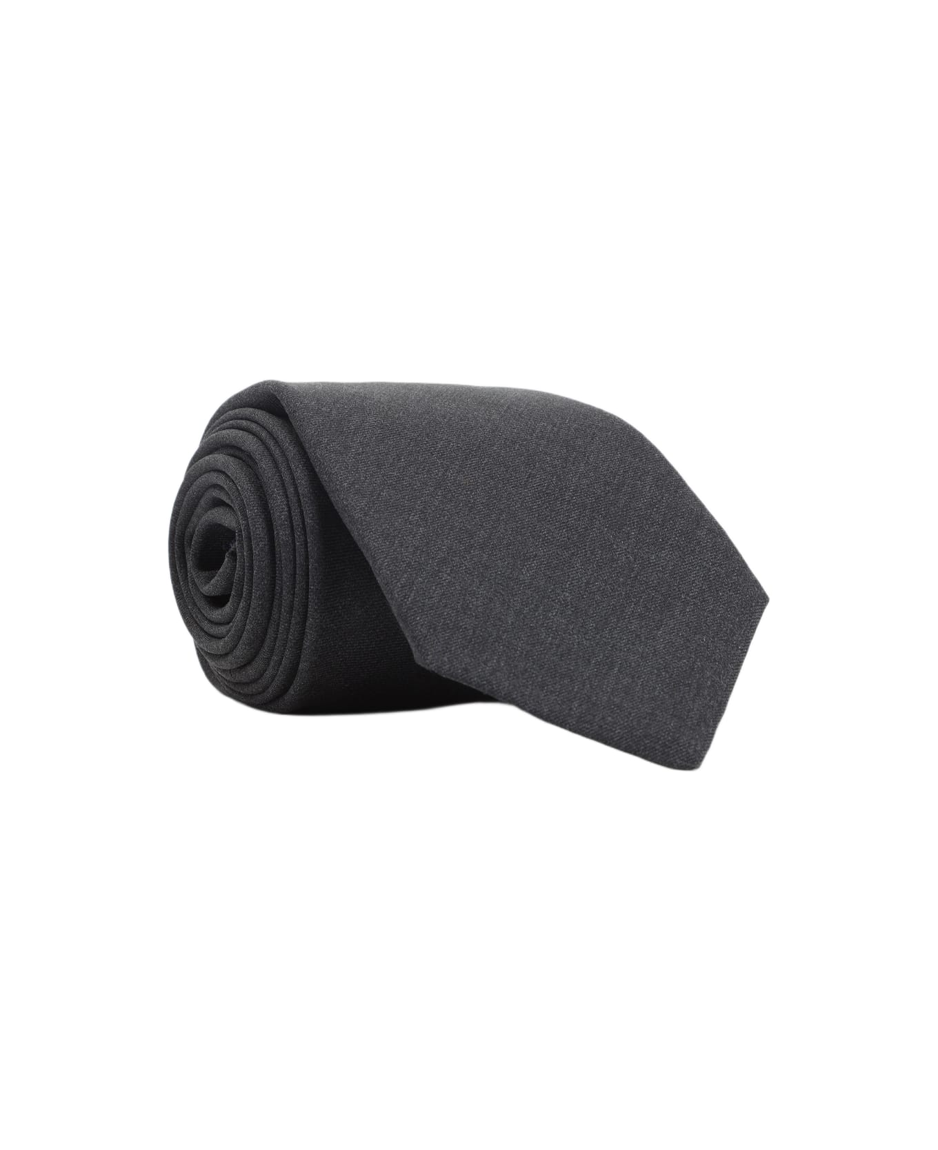 Kiton Wool Tie - Dark Grey
