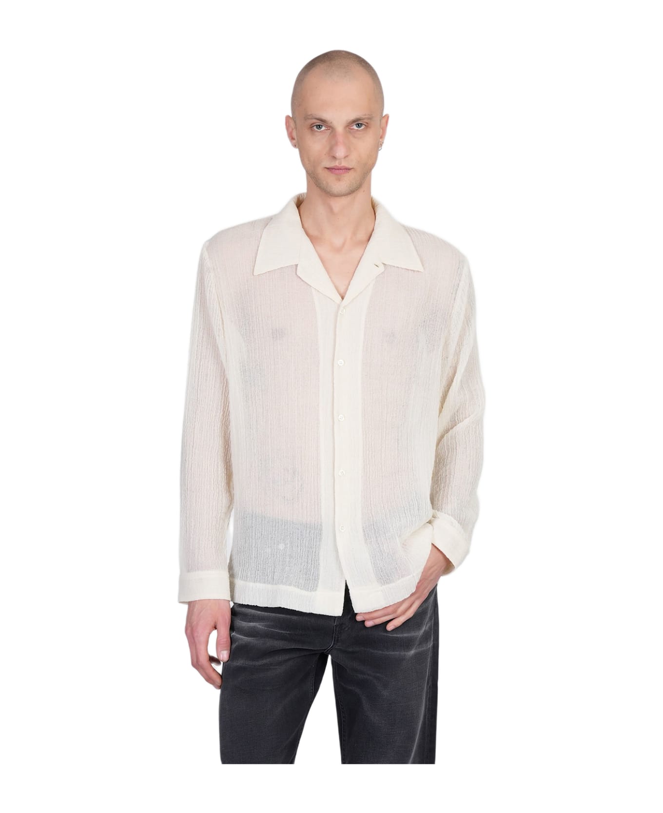 Séfr Jagou Shirt In Beige Wool - beige