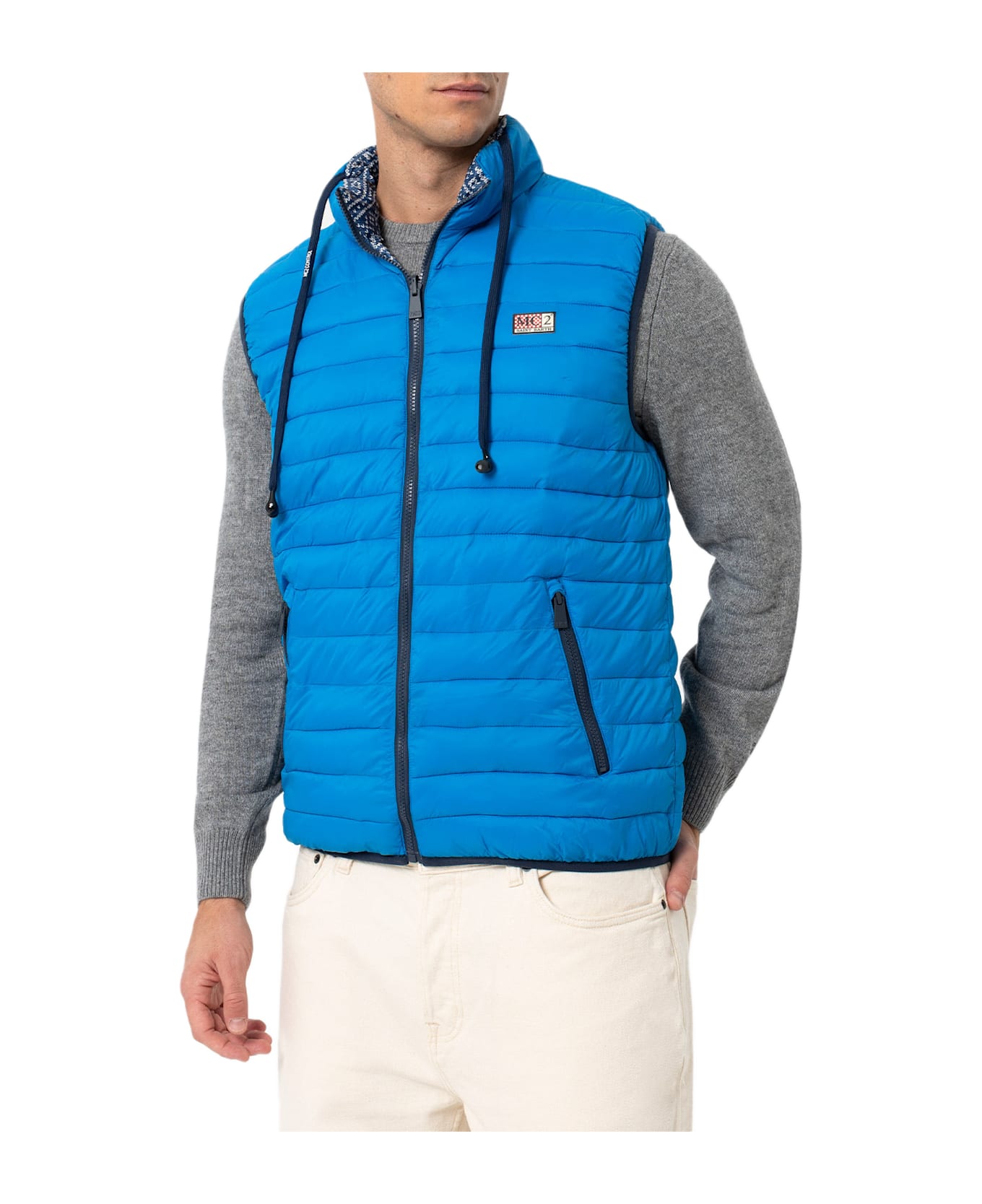 MC2 Saint Barth Man Bluette Padded Vest Aspen - BLUE