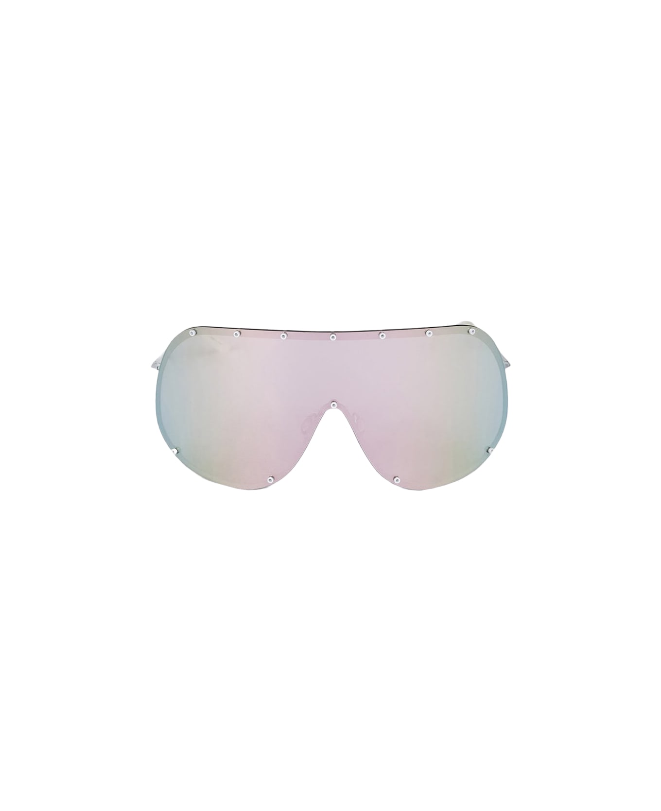 Rick Owens Sunglasses Shield White steel mask sunglasses with mirrored lens - Shield - Bianco