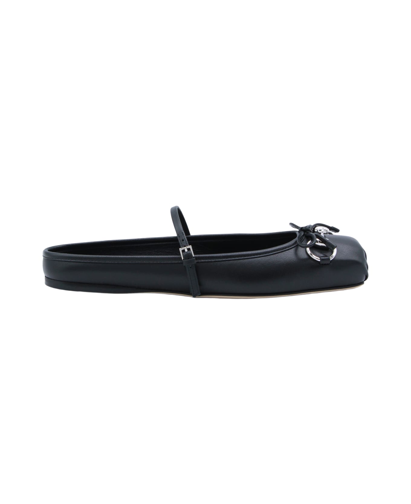 Gucci Black Leather Flats - Black